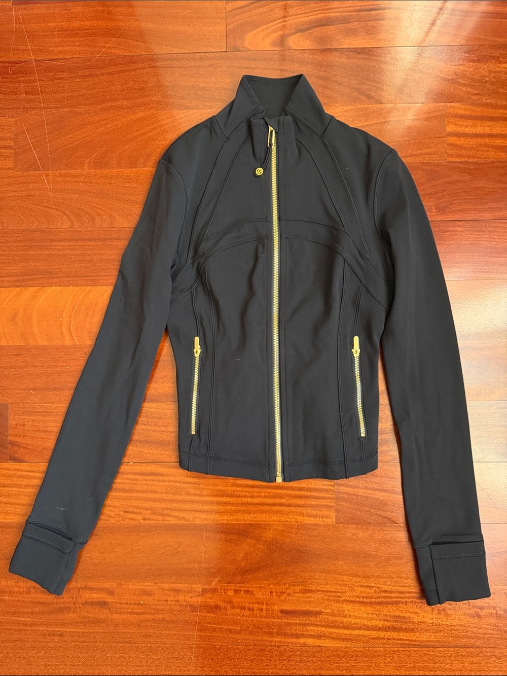 lululemon athletica Black Jacket with Gold Zippers